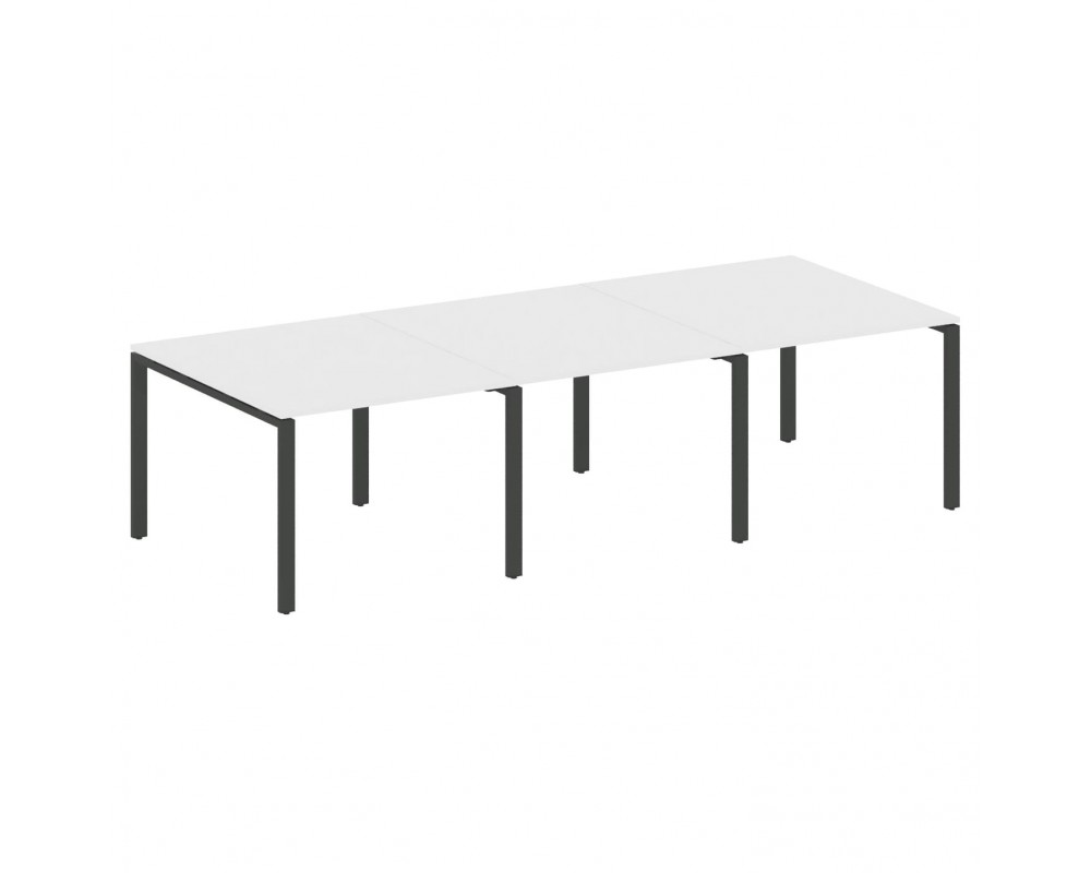 Переговорный стол (3 столешницы) на П-образном м/к 300x123,5x75 Metal System