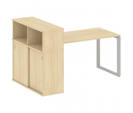 Стол письменный на О-образном м/к с опорным шкафом-купе 181x112x109,8 Metal System