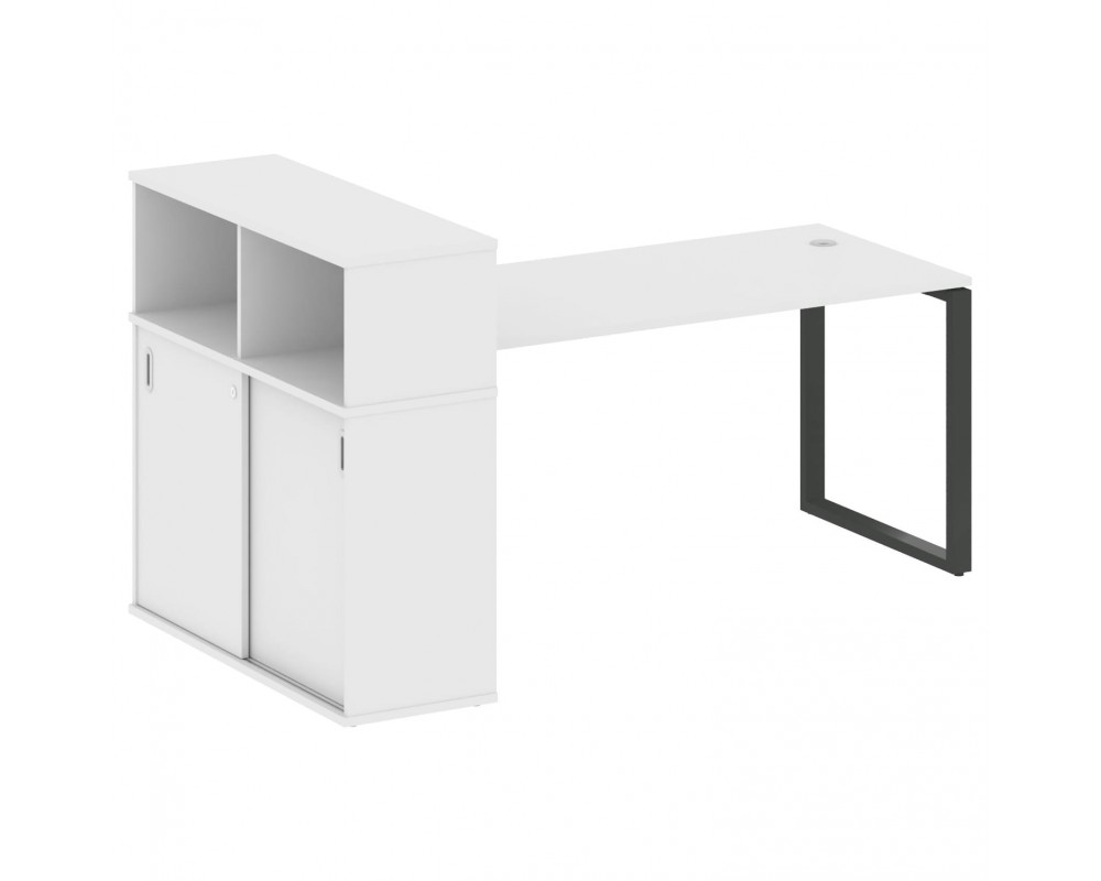 Стол письменный на О-образном м/к с опорным шкафом-купе 201x112x109,8 Metal System