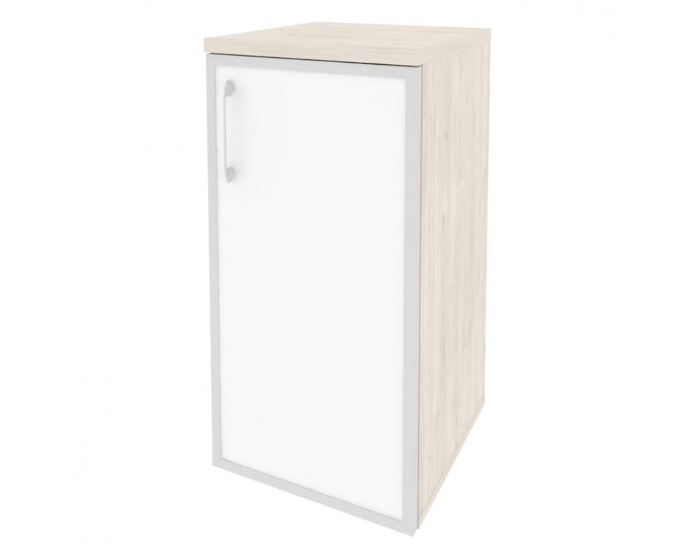 Шкаф низкий узкий правый (1 низкий фасад стекло лакобель в раме) 400x420x823 Onix