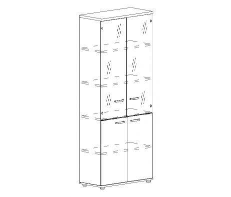 Шкаф для документов со стеклянными прозрачными дверьми Albero