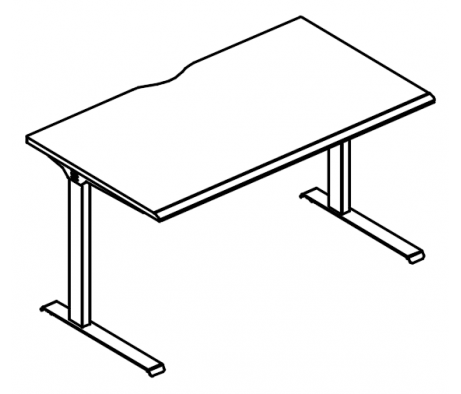 Стол письменный 180 на металлокаркасе МL (1 скос) 180x80x75 Alta ML