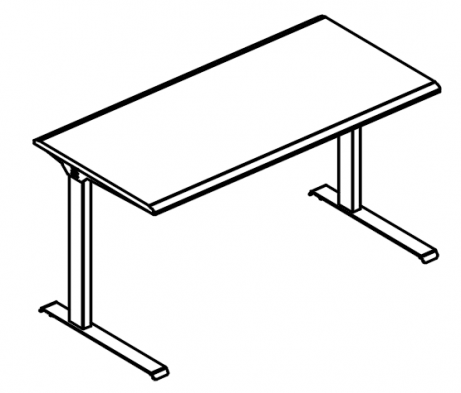 Стол письменный на металлокаркасе МL (2 скоса) 140x70x75 Alta ML