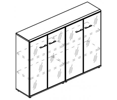 Шкаф стеклянный дверки в рамке (топ МДФ) Alta