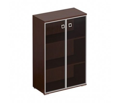 Шкаф для документов средний со стеклянными тонированными дверьми в рамке 90,2x44,2x137,8 Cosmo