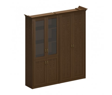 Шкаф высокий комбинированный (для одежды + для документов со стеклянными дверями) Perseo