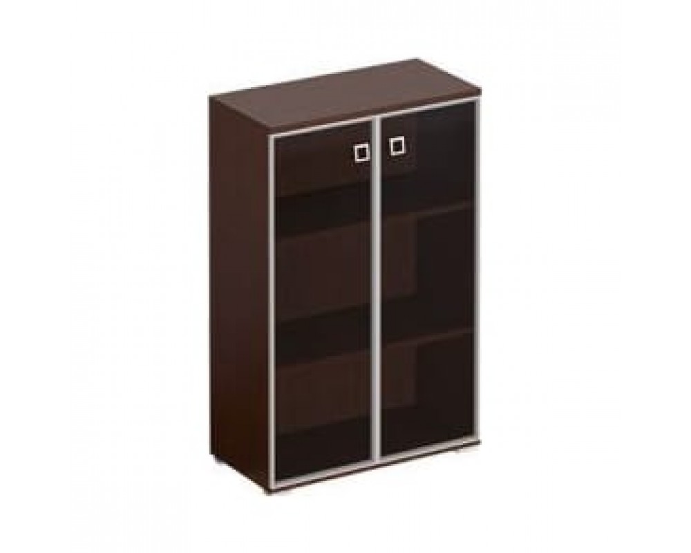 Шкаф для документов средний со стеклянными тонированными дверьми в рамке 90,2x44,2x137,8 Cosmo