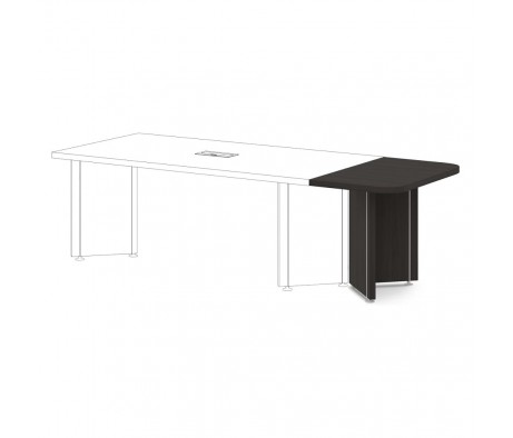Столешница приставная к столу переговоров (скругленные углы) Sentida Lux