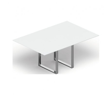 Стол для совещаний 180х120х71 стекло белое мателюкс оптивайт Orbis, Carre