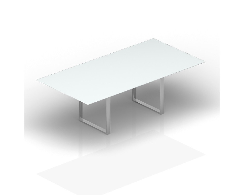 Стол для совещаний 240х120х71 стекло белое мателюкс оптивайт Orbis, Carre