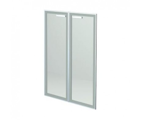 Двери средние стеклянные в алюминиевой раме НТ-601.2.СР.Ф тонированный Аргентум