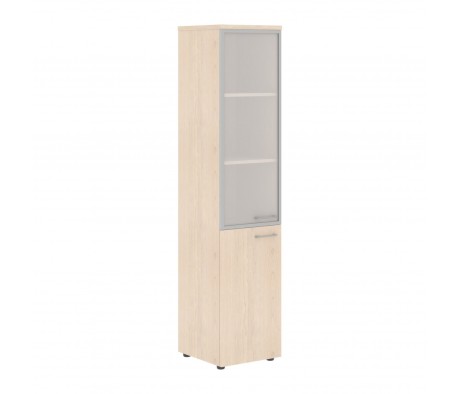 Шкаф колонка комбинированая с дверьми в металлической рамке и топом (Сосна Эдмонт) Xten
