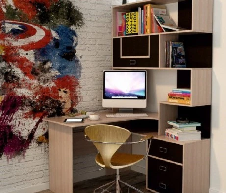 Письменный стол угловой с надстройкой и шкафчиками