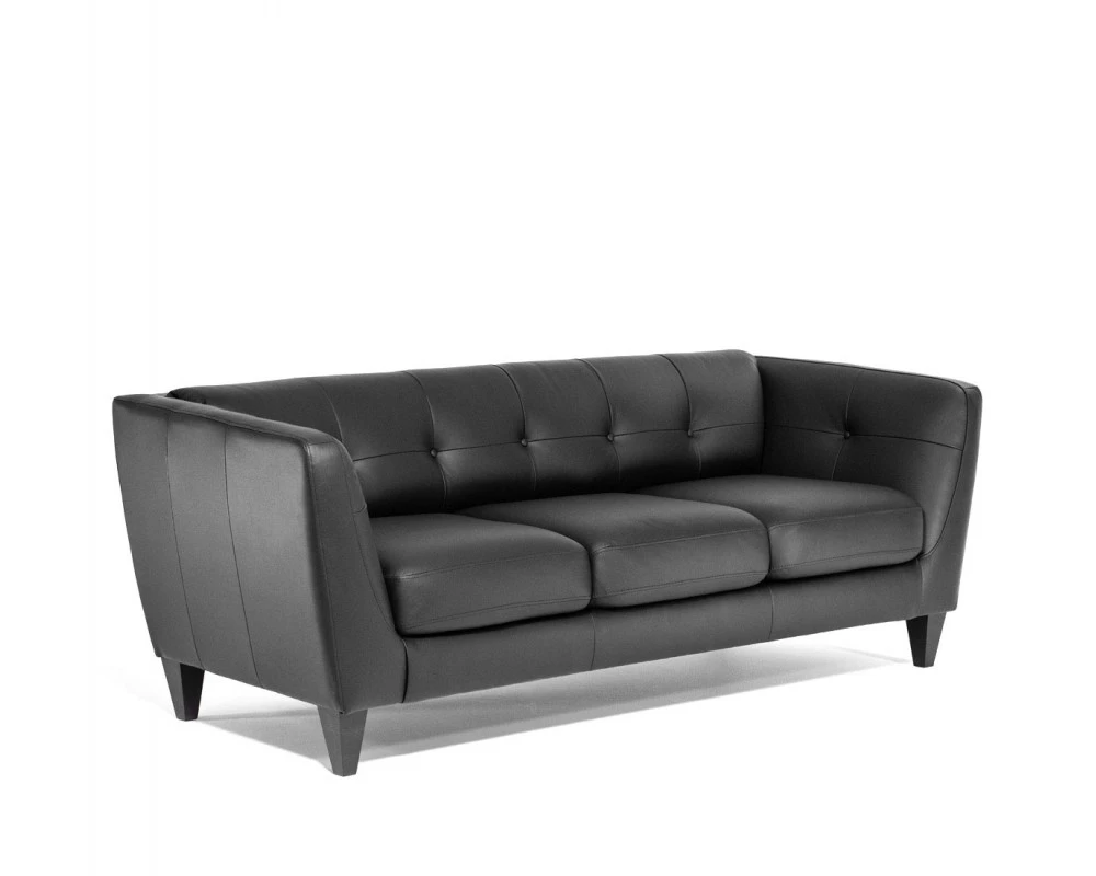 Диван 3-х местный Volta Кожа/Экокожа, Черный