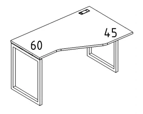 Стол эргономичный правый "Техно" на мет. каркасе QUATTRO 140x90x75 A4.PRO images