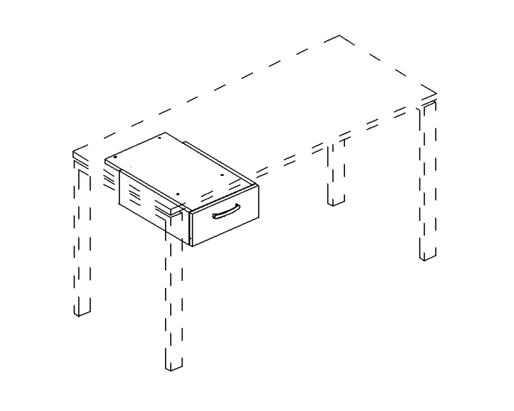 Тумба подвесная 1-ящичная (для стола 80) A4.PRO