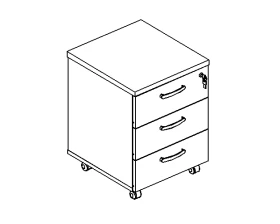 Тумба выкатная 3-ящичная с центральным замком A4.PRO images