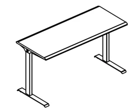 Стол письменный 120 на каркасе МL 2 скоса Alta ML images