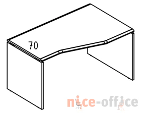 Стол эргономичный "Техно" 90x140 на каркасе ДСП (2 скоса) правый Alta images