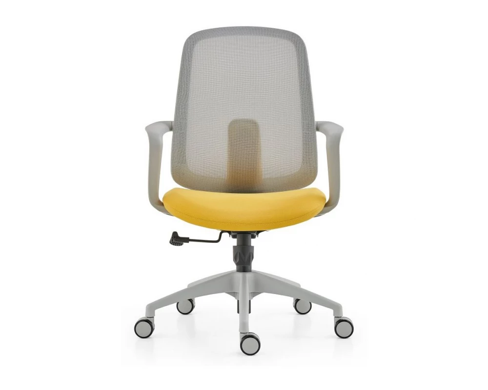 Кресло D Fun Grey Сетка/Ткань, Серый/Желтый