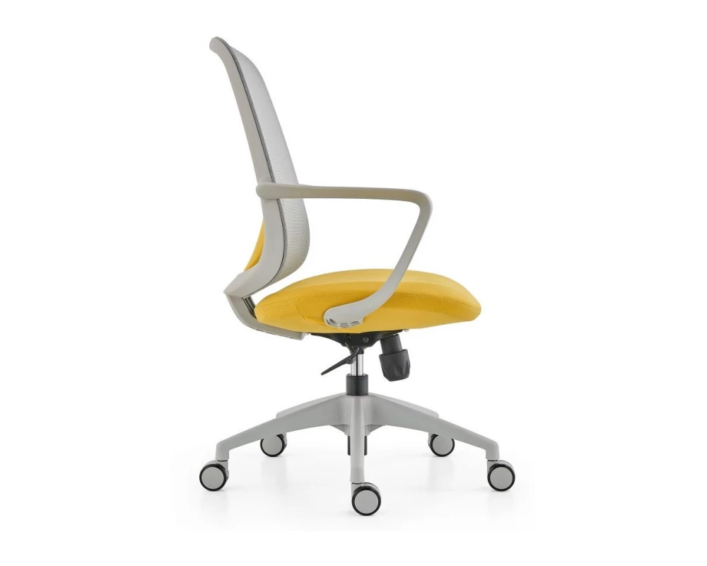 Кресло D Fun Grey Сетка/Ткань, Серый/Желтый