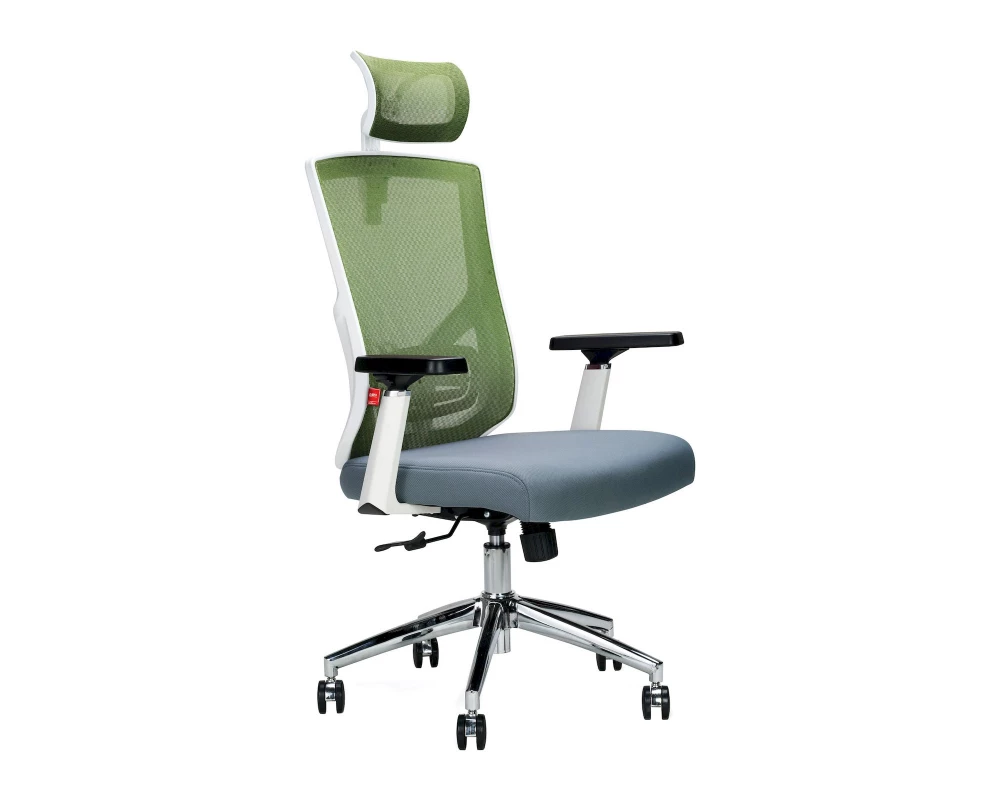 Кресло D Status White Сетка/Ткань, Зеленый