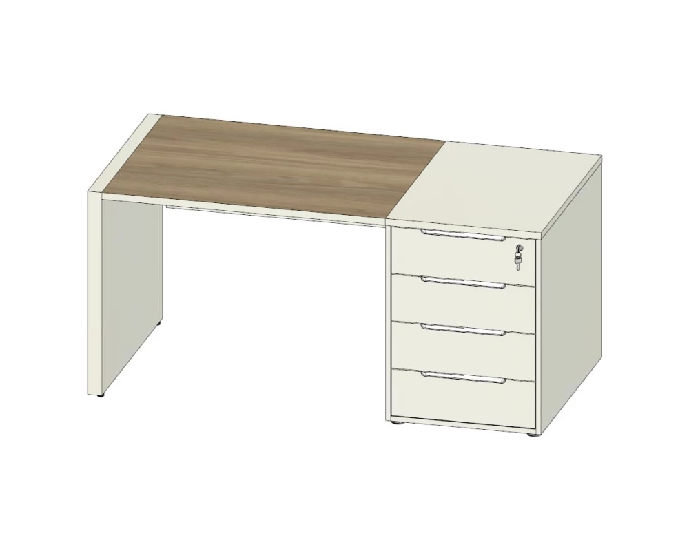 Стол с тумбой приставной 1600х800 Clifford