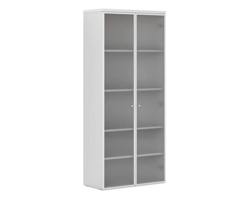 Шкаф большие алюминиевые двери Флэш Вайт / Flash White