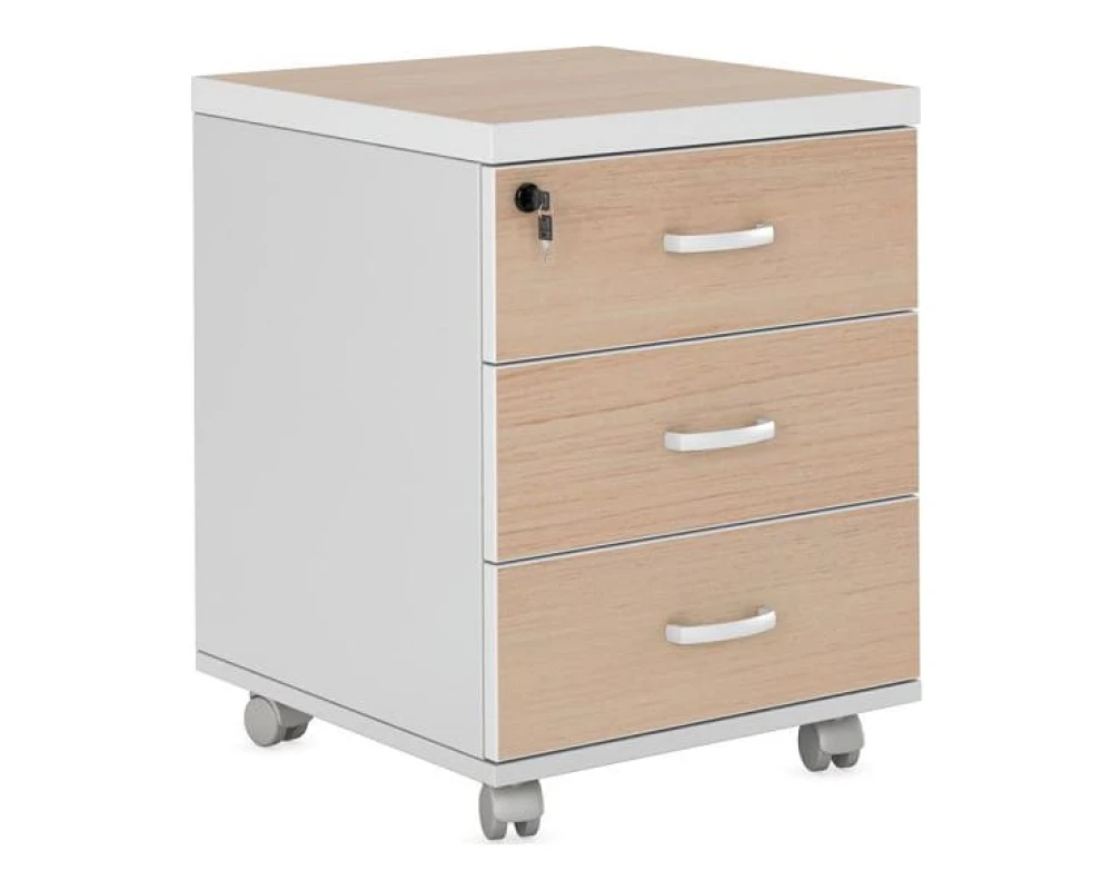 Тумба подкатная 3 ящика Флэш Вайт / Flash White