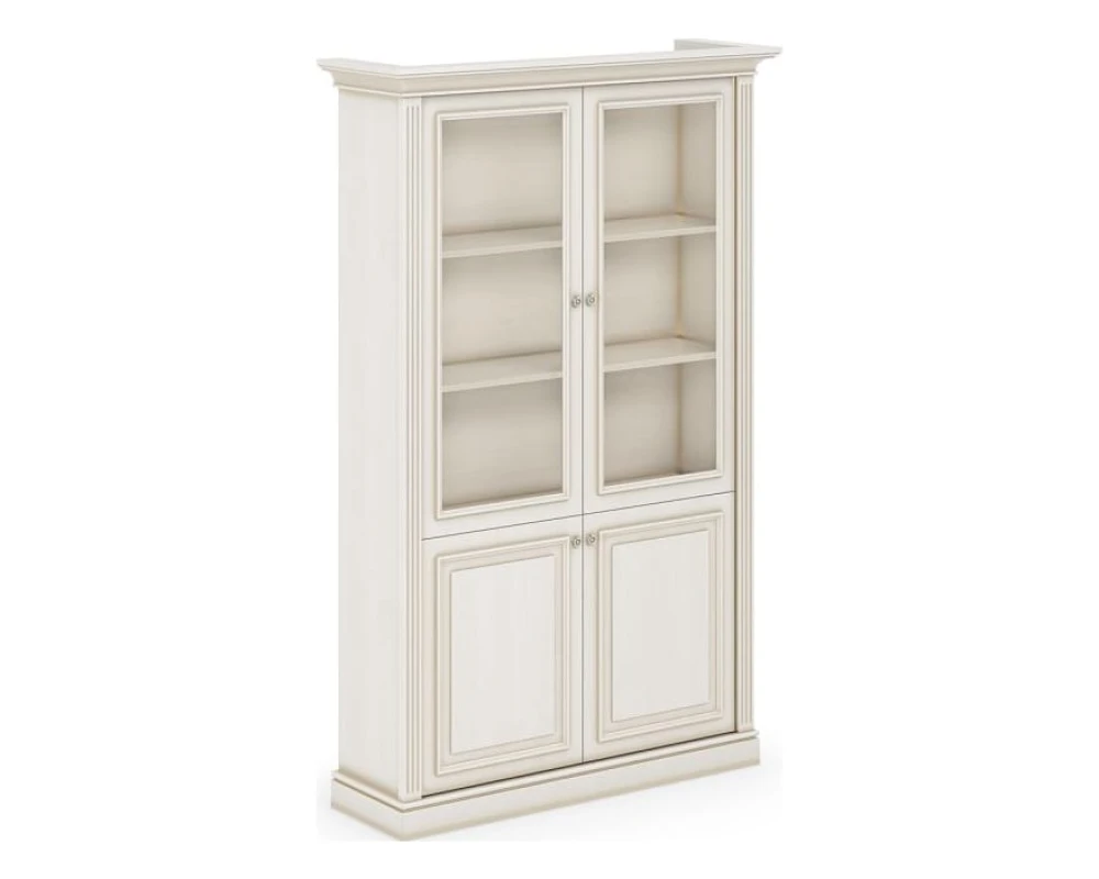 Шкаф со стеклянными дверками 1334x422x2100 Нью Интер Вайт / New Inter White