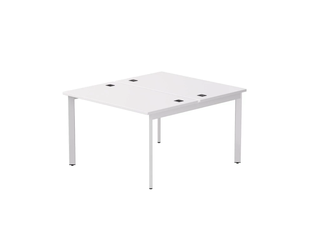 Бенч-система на 2 места на металлокаркасе 1180х670(1370)x755 опоры 45гр Everprof EVO Белый/Белый