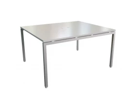 Стол переговоров с подрозетником белый 120х143х76 Steel images