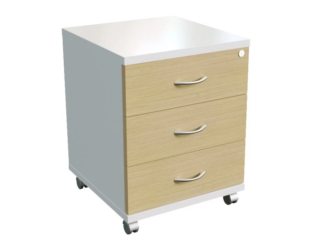 Тумба подкатная с центральным замком 43x46x60 Belfast, Blackwood, Steel