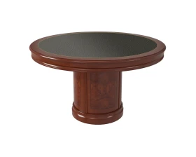 Стол для совещаний круглый матовый, кожа 1300х1300х780 Artmoble images