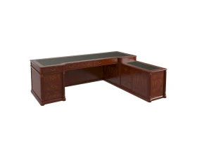 Стол руководителя полуглянцевый, кожа, правый 2500х1900х780 Artmoble images