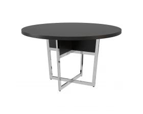 Стол для совещаний полуглянцевый/лакированный, хром. опоры 1300х1300х750 Gallery images