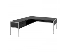 Стол руководителя полуглянцевый/лакированный, хром. опоры, левый 1820х2220х750 Gallery images