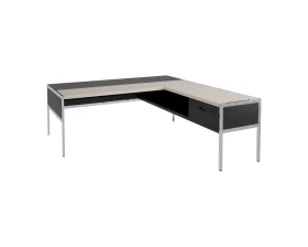 Стол руководителя полуглянцевый/лакированный, кожа, правый 2220х2220х750 Gallery images