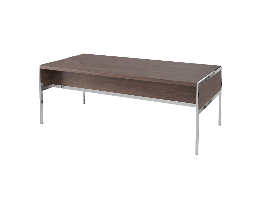 Стол руководителя с лючком слева, матовый, хром. опоры 2240х1000х750 Gallery