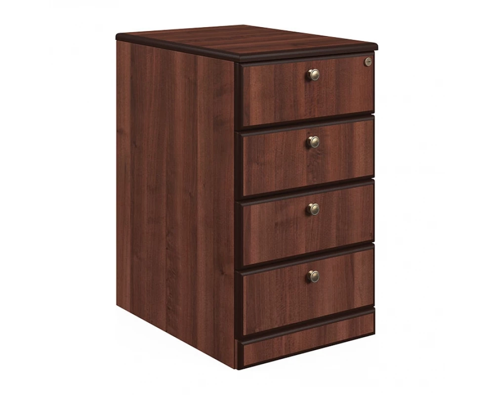 Тумба приставная с 4 ящиками Bern Темный орех