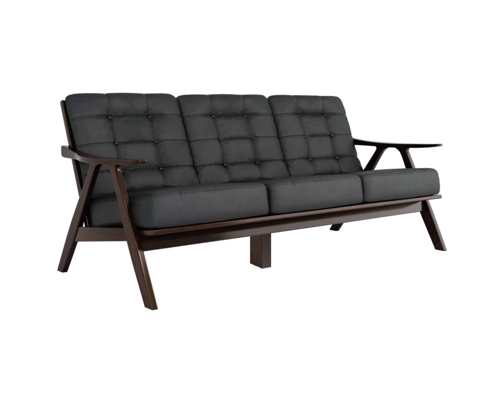 Диван 3 м черный-т.орех Rizza