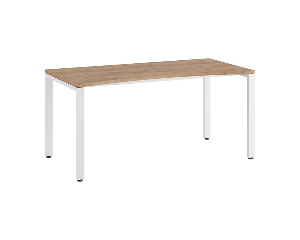 Стол линза на П-образном каркасе 160x80x75 Тесс / Tess Дуб крафт золотой/Белый