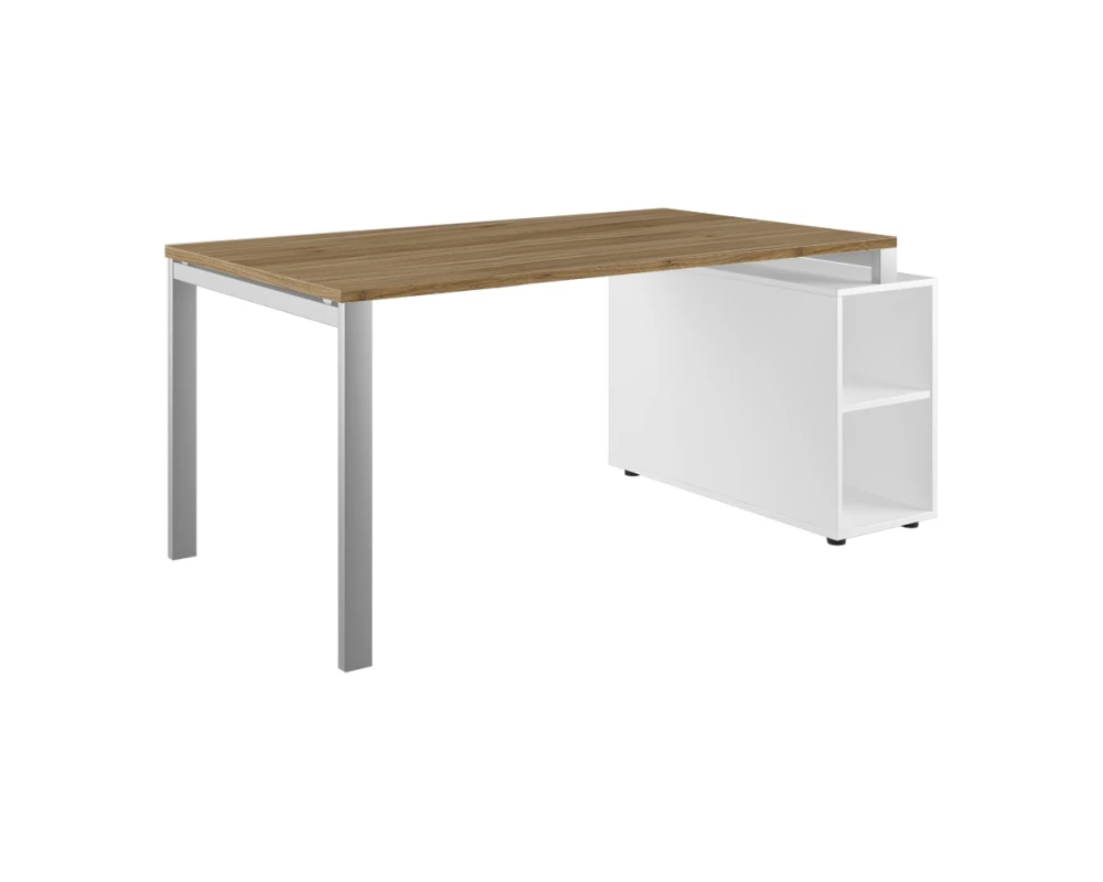 Стол руководителя на опорной тумбе. Левый 160 Тесс / Tess Орех