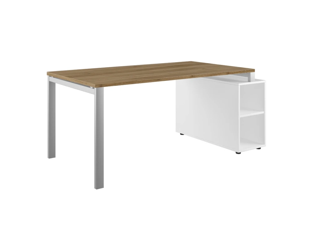 Стол руководителя на опорной тумбе. Левый 180 Тесс / Tess Орех