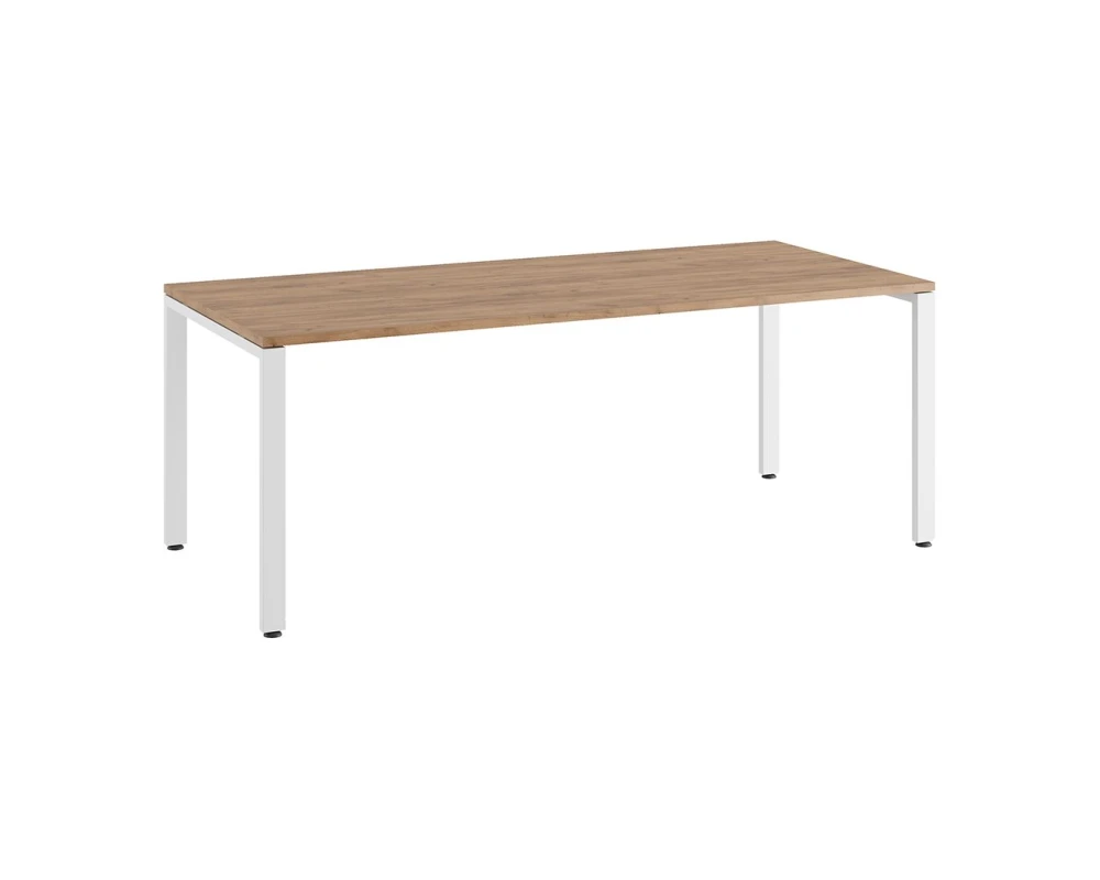 Стол руководителя на П-образном каркасе 200x90x75 Тесс / Tess Дуб крафт золотой/Белый