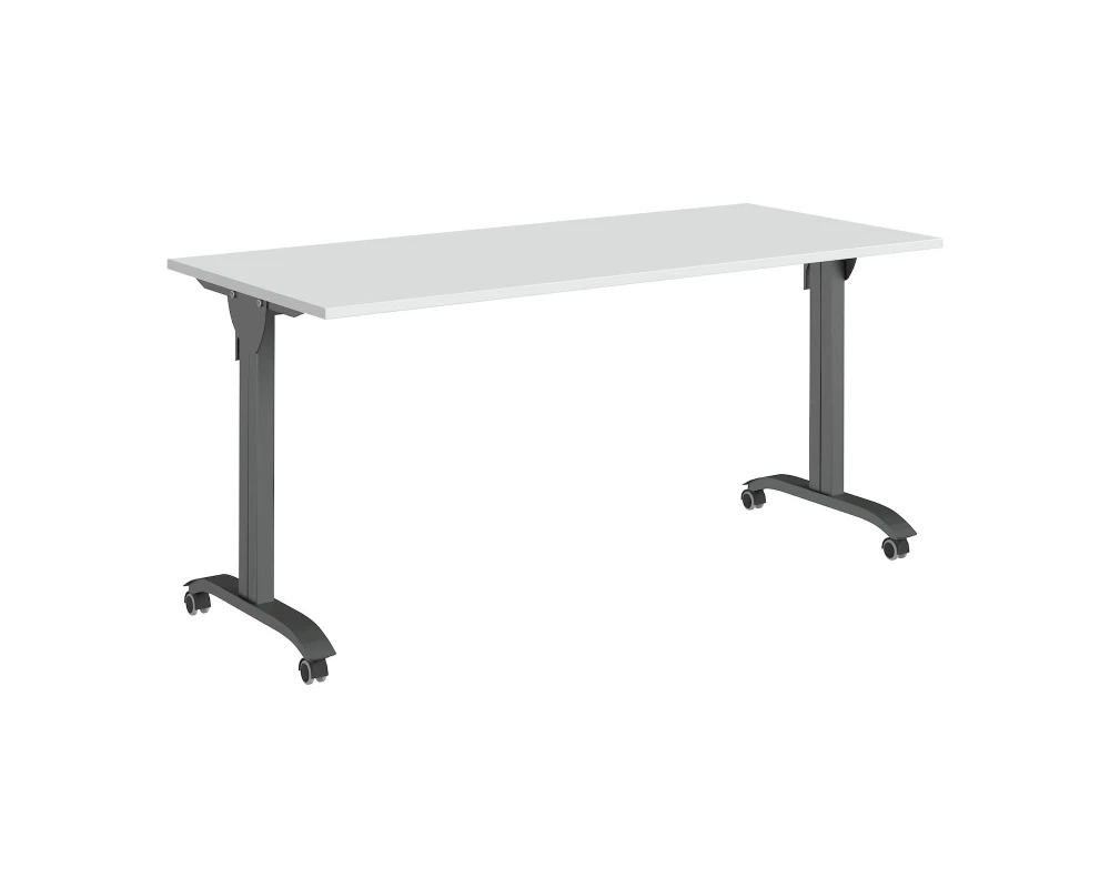 Стол мобильный складной 160 закругленная опора Trend Metal Белый