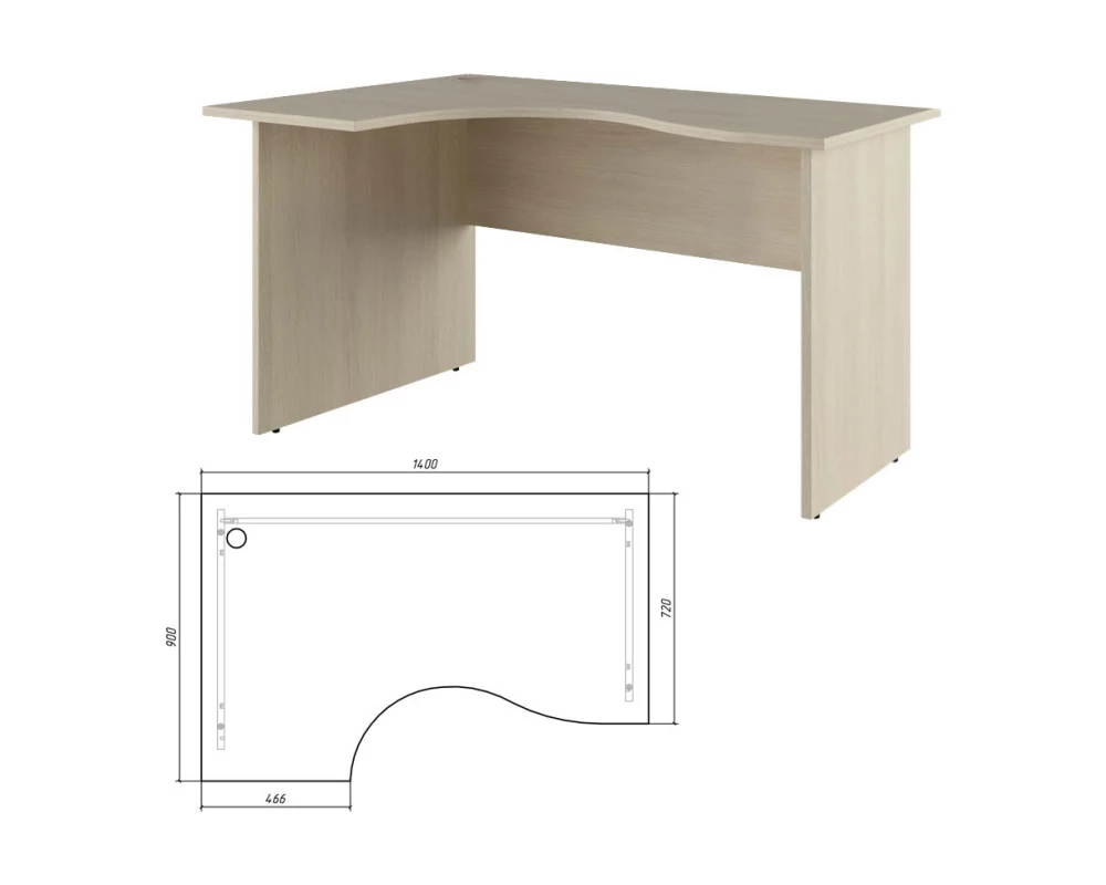 Стол эргономичный левый 72 140 Trend Дуб феррара