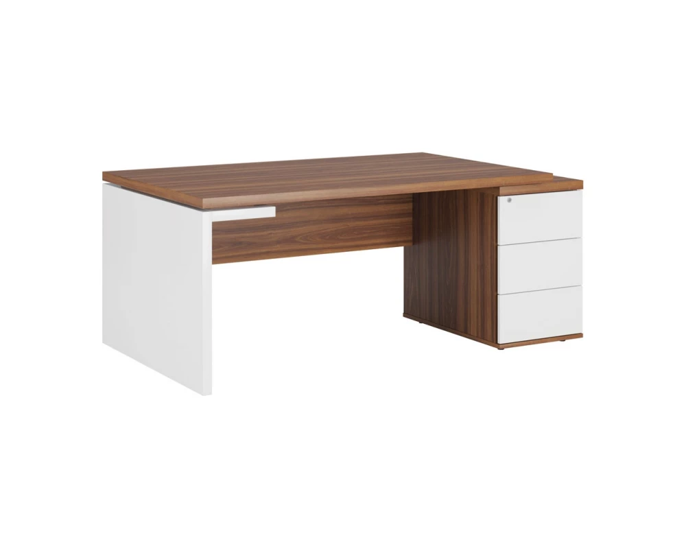 Стол рабочий на опорной тумбе правый Zion Орех