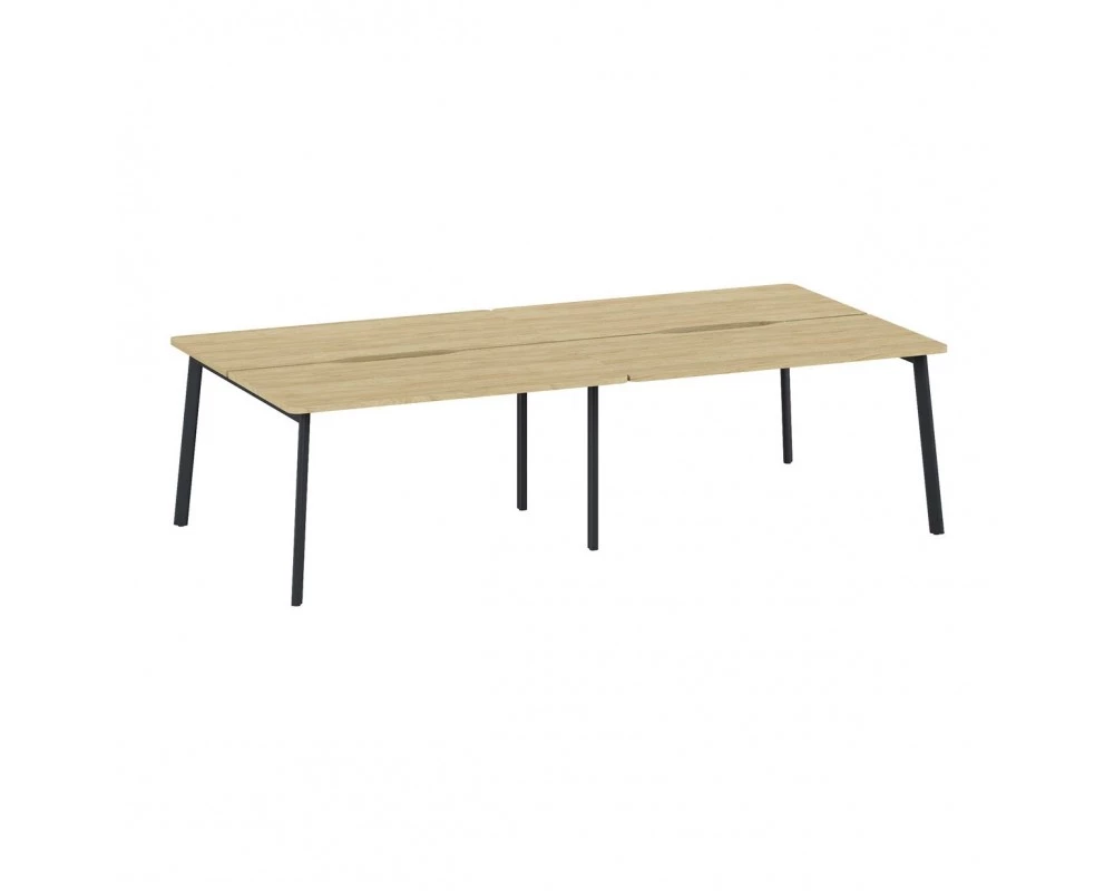 Бенч 4 рабочих места с вырезом 276x141x75 Flex Гикори/Графит