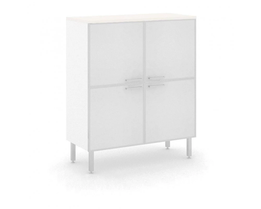 Шкаф белый 4 стекл. двери 100x44x117 Tetto Стекло белое/Белый